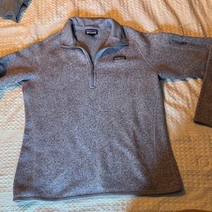 Patagonia Women’s Zip-Up Sweater in Light Gray